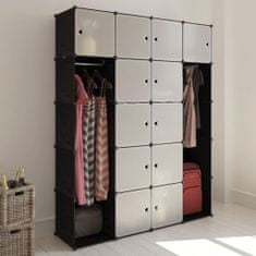shumee 240499 Modular Cabinet with 14 Compartments Black and White 37 x 146 x 180,5 cm