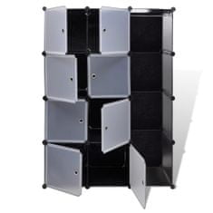 shumee 240497 Modular Cabinet with 9 Compartments 37x115x150 cm Black and White 