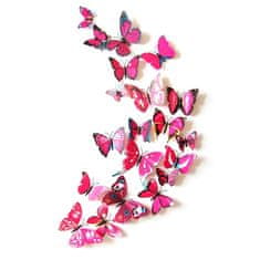 IZMAEL Pillangók falimatrica12db-Rózsaszín