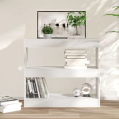 Greatstore magasfényű fehér térelválasztó könyvszekrény 80 x 30 x 72 cm