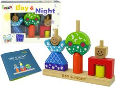 Lean-toys Fából készült Smileys Day and Night játék 48 variáció