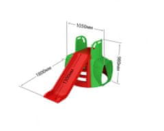 Doloni Csúszda alagúttal 130 cm Zöld és piros színben