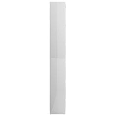 shumee 5-szintes magasfényű fehér forgácslap könyvszekrény 80x24x175cm