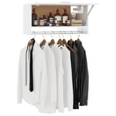 Greatstore magasfényű fehér forgácslap ruhásszekrény 70 x 32,5 x 35 cm