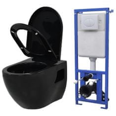 shumee falra szerelhető fekete kerámia WC rejtett öblítőtartállyal