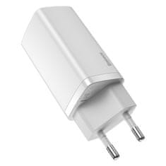 BASEUS GaN2 Lite hálózati töltő adapter USB / USB-C 65W, fehér