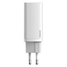 BASEUS GaN2 Lite hálózati töltő adapter USB / USB-C 65W, fehér