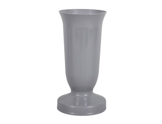 Temető váza KALICH nehéz műanyag szürke d12x24cm