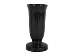 Temetői váza KALICH nehéz műanyag fekete d12x24cm