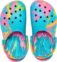 Crocs Lány papucs Classic Marbled Clog Digital Aqua Multi 207464-4SM, 28/29, többszínű