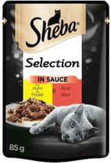 Sheba alutasakok felnőtt macskáknak csirkével, mártásban, 24x85 g