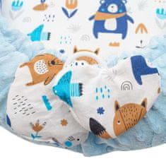 NEW BABY Luxus babafészek párnával és paplannal Minkyből kék