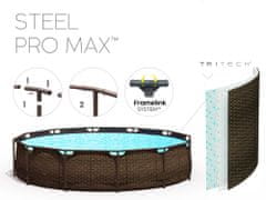 Bestway Steel Pro Max Rattan medence 3,66 x 1 m 56709 + szűrőbetét + lépcsőfokok
