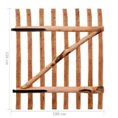 shumee egyajtós impregnált mogyorófa deszka-kerítéskapu 100 x 120 cm