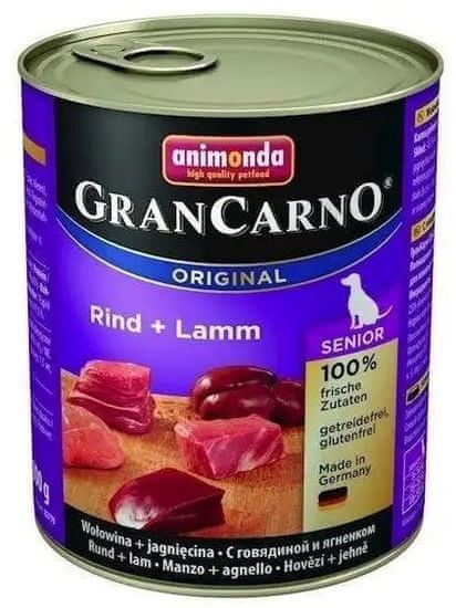 Animonda GranCarno Senior Kutyakonzerv, borjú és bárány, 6 x 400 g