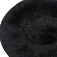 Greatstore fekete plüss mosható kutya- és macskapárna 90 x 90 x 16 cm