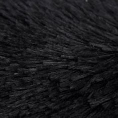 Greatstore fekete plüss mosható kutya- és macskapárna 90 x 90 x 16 cm