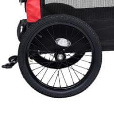 Greatstore piros/fekete 2 az 1-ben bicikliutánfutó és sétakocsi
