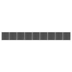 Vidaxl fekete WPC kerítéspanelszett 1564 x 186 cm 3070436