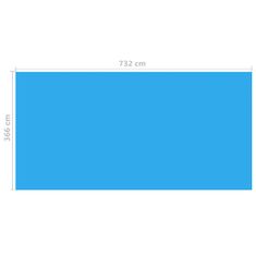 shumee Négyszögletes medence takaró fólia 732 x 366 cm-es PE kék