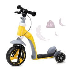 MoMi ELIOS pedál nélküli gyerekkerékpár és roller 2 az 1-ben, sárga
