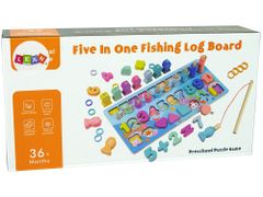 Lean-toys Oktatási fatábla 5 az 1-ben számok akció matematika számolás rúd horgászat
