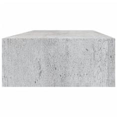 Greatstore 2 db betonszürke fiókos fali polc 60 x 23,5 x 10 cm