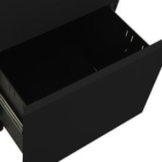 Greatstore fekete acél mobil iratszekrény 39 x 45 x 67 cm