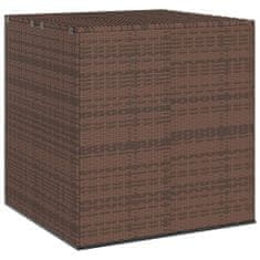 Greatstore barna polyrattan kerti párnatartó doboz 100 x 97,5 x 104 cm
