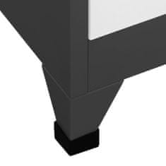 Vidaxl antracitszürke-fehér acél zárható szekrény 90 x 45 x 180 cm 339800
