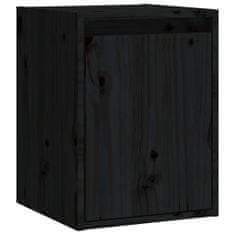 Greatstore fekete tömör fenyőfa faliszekrény 30 x 30 x 40 cm