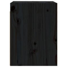 Greatstore 2 darab fekete tömör fenyőfa faliszekrény 30 x 30 x 40 cm