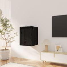 Greatstore fekete tömör fenyőfa faliszekrény 30 x 30 x 40 cm