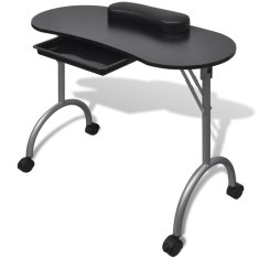 Vidaxl Összecsukható manikűr asztal kerekekkel fekete 110123
