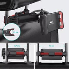 MISURA Autóba való összecsukható tablet- és mobiltelefon tartó-BLACK/RED