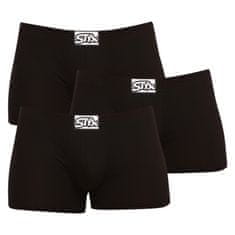 Styx 3PACK Fekete férfi boxeralsó klasszikus gumival (Q9606060) - méret XL