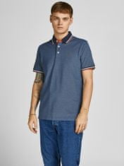 Jack&Jones 2 PACK - férfi pólóing JJEPAULOS Slim Fit 12191216 Rio Red Denim Blue (Méret XL)