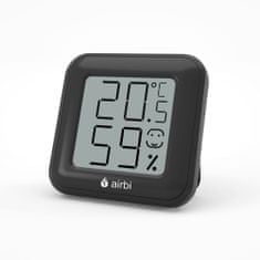 Airbi SMILE szobahőmérő és páratartalommérő - fekete