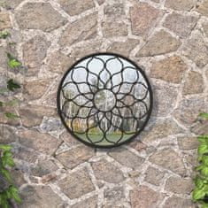 shumee fekete kerek vas kerti tükör kültéri használatra 60 x 3 cm