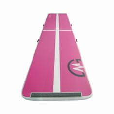Airtrack felfújható szőnyeg 400 x 100 x 10 cm - rózsaszín - fehér