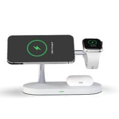 Tech-protect A12 3in1 MagSafe vezeték nélküli töltő mobil / AirPods / Apple Watch, fehér