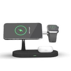 Tech-protect A12 3in1 MagSafe vezeték nélküli töltő mobil / AirPods / Apple Watch, fekete