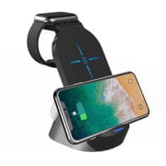 Tech-protect H18 3in1 vezeték nélküli töltő mobil / AirPods / Apple Watch, fekete