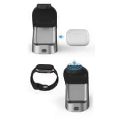 Tech-protect H18 3in1 vezeték nélküli töltő mobil / AirPods / Apple Watch, fekete