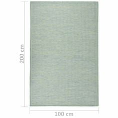 shumee türkizkék lapos szövésű kültéri szőnyeg 100 x 200 cm