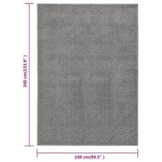 shumee szürke rövid szálú szőnyeg 240 x 340 cm