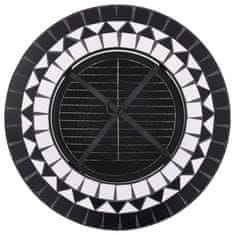 Greatstore fekete és fehér kerámia mozaikos tűztálasztal 68 cm