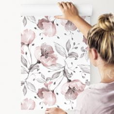 Muralo Tapéta Rózsák világos színekben, Virágok, Természet, Kreatív dekor, Modern design 0,53m x 10m
