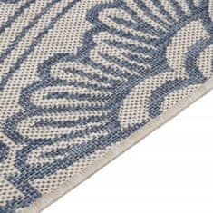 shumee kék mintás lapos szövésű kültéri szőnyeg 100 x 200 cm