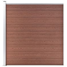 shumee 9 négyszögletes és 1 ferde barna WPC kerítéselem 1657 x 186 cm